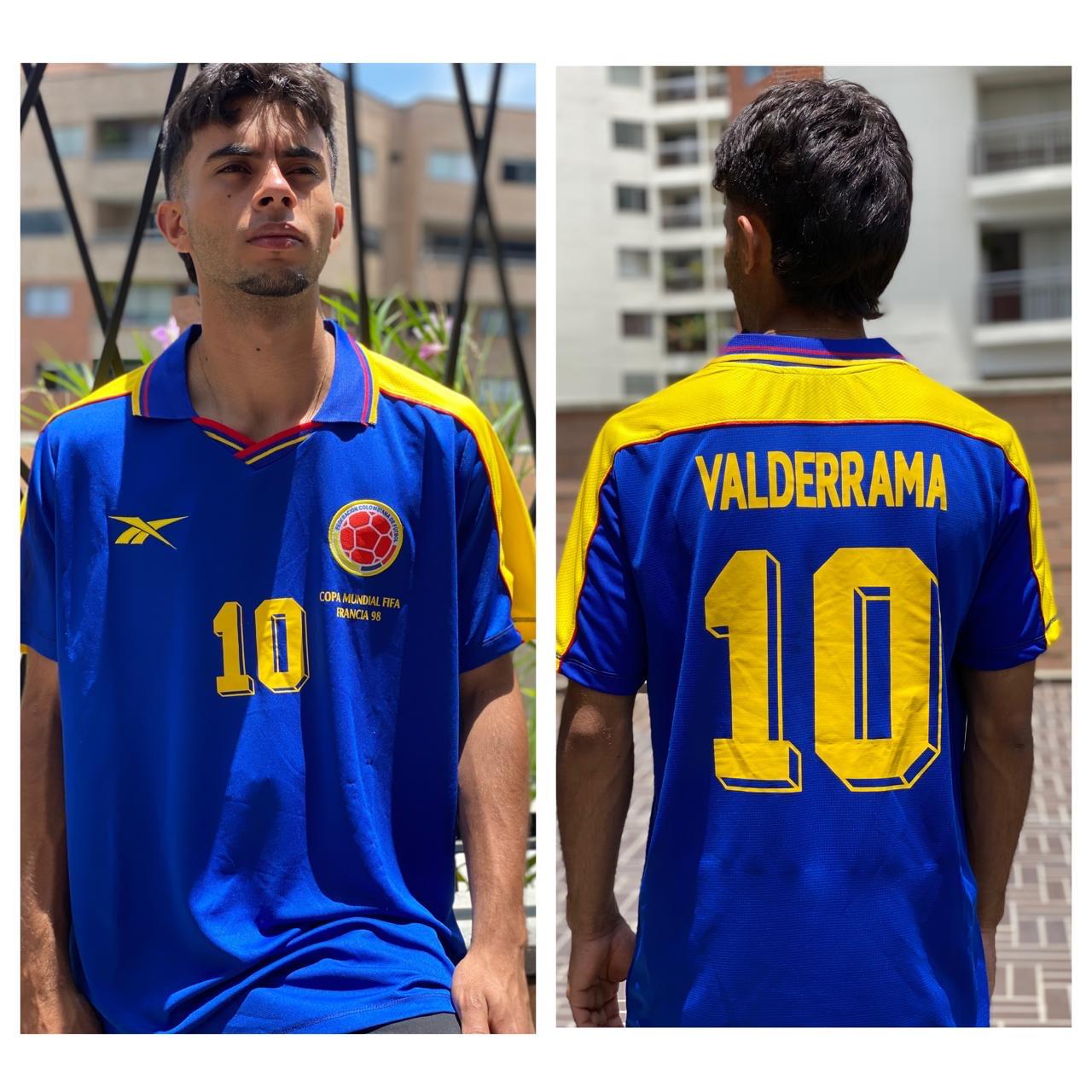 Camiseta RETRO - VALDERRAMA – COLOMBIA Visitante – 1998 MANGA CORTA + Envío Gratis