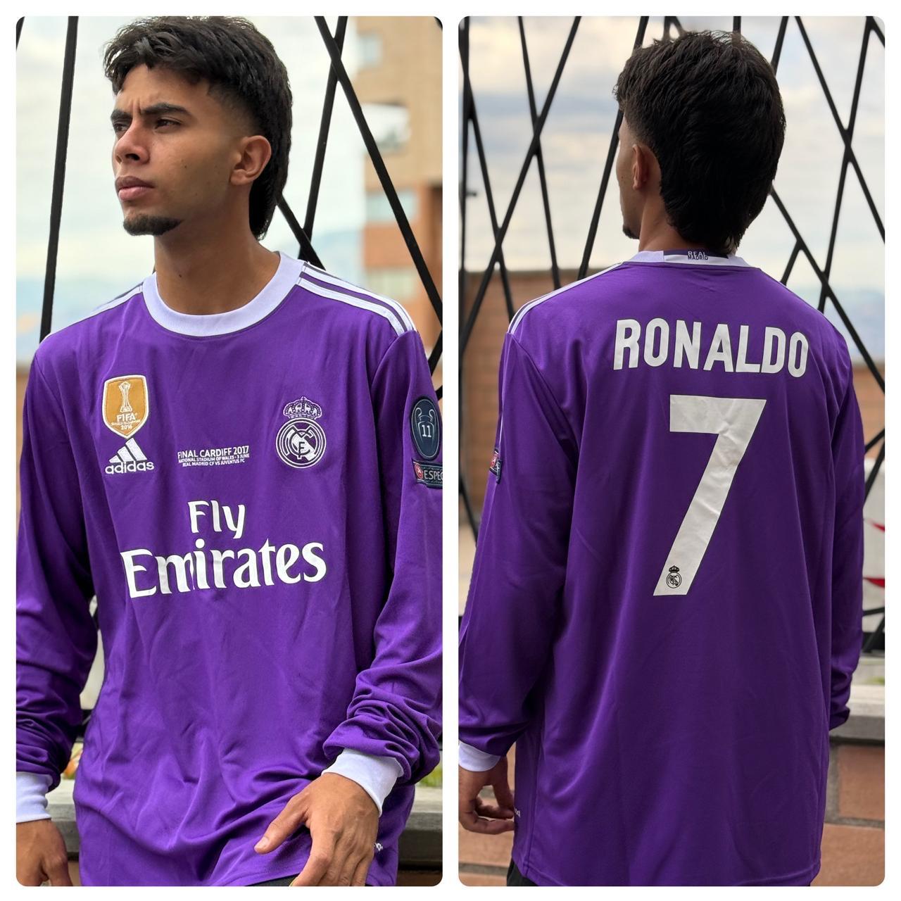 Camiseta RETRO - RONALDO – REAL MADRID Visitante – 2016/17 MANGA LARGA + Envío Gratis