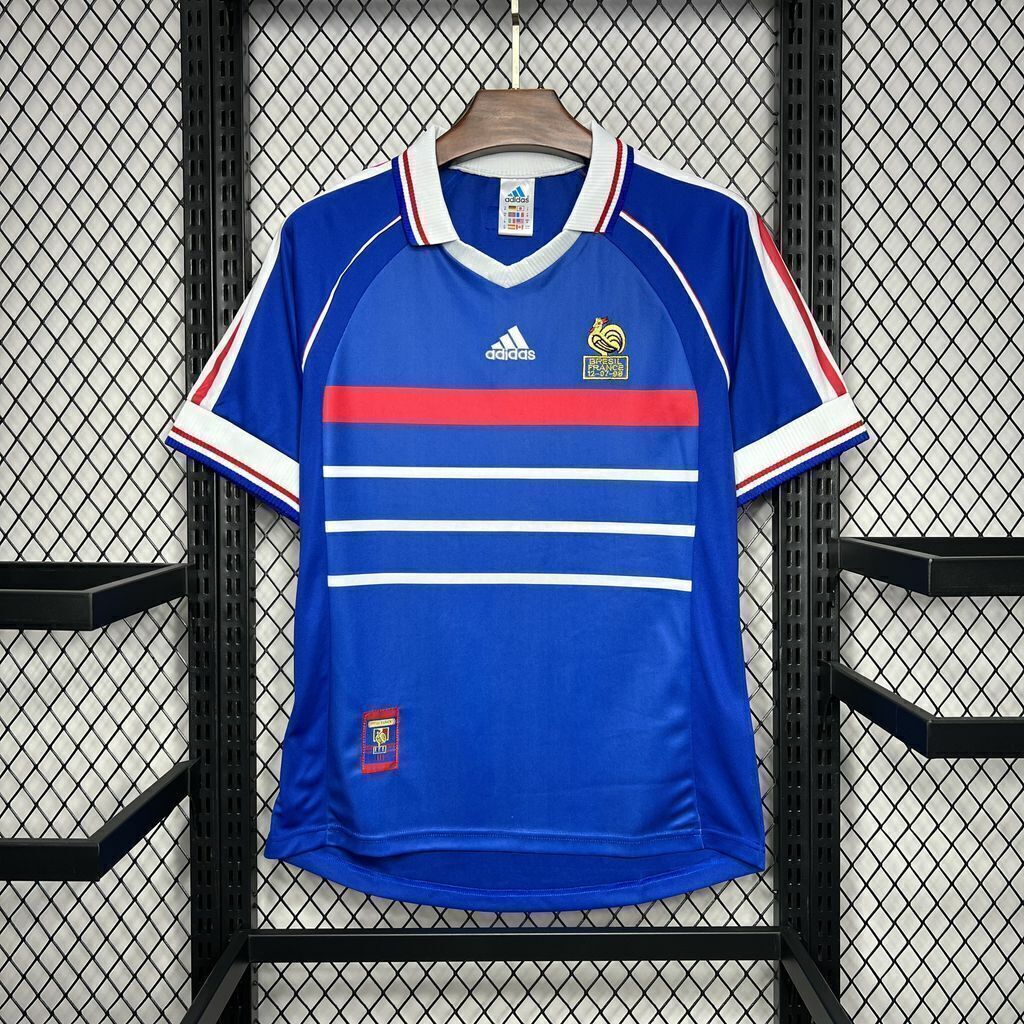 Camiseta RETRO - ZIDANE - FRANCIA 1998 Local - MANGA CORTA + Envío Gratis