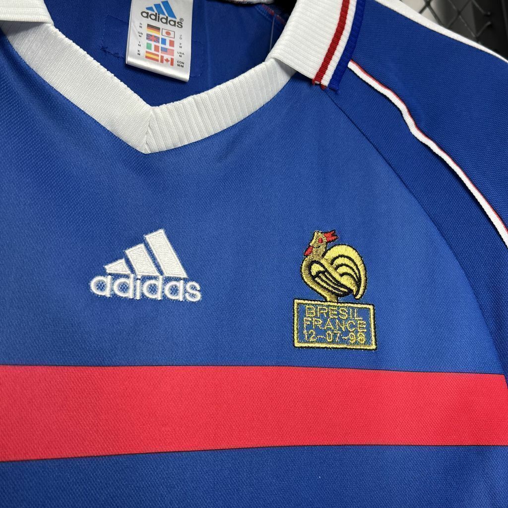Camiseta RETRO - ZIDANE - FRANCIA 1998 Local - MANGA CORTA + Envío Gratis
