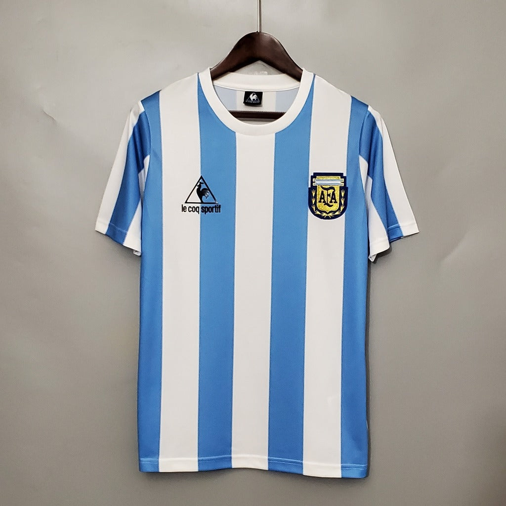 Camiseta RETRO - MARADONA - ARGENTINA 1986 Local - MANGA CORTA + Envío Gratis