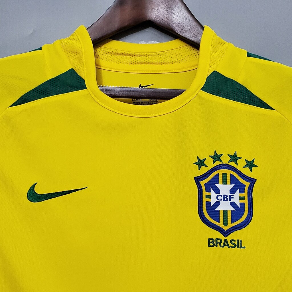 Camiseta RETRO -  RONALDINHO – BRASIL Local – 2002 MANGA CORTA + Envío Gratis