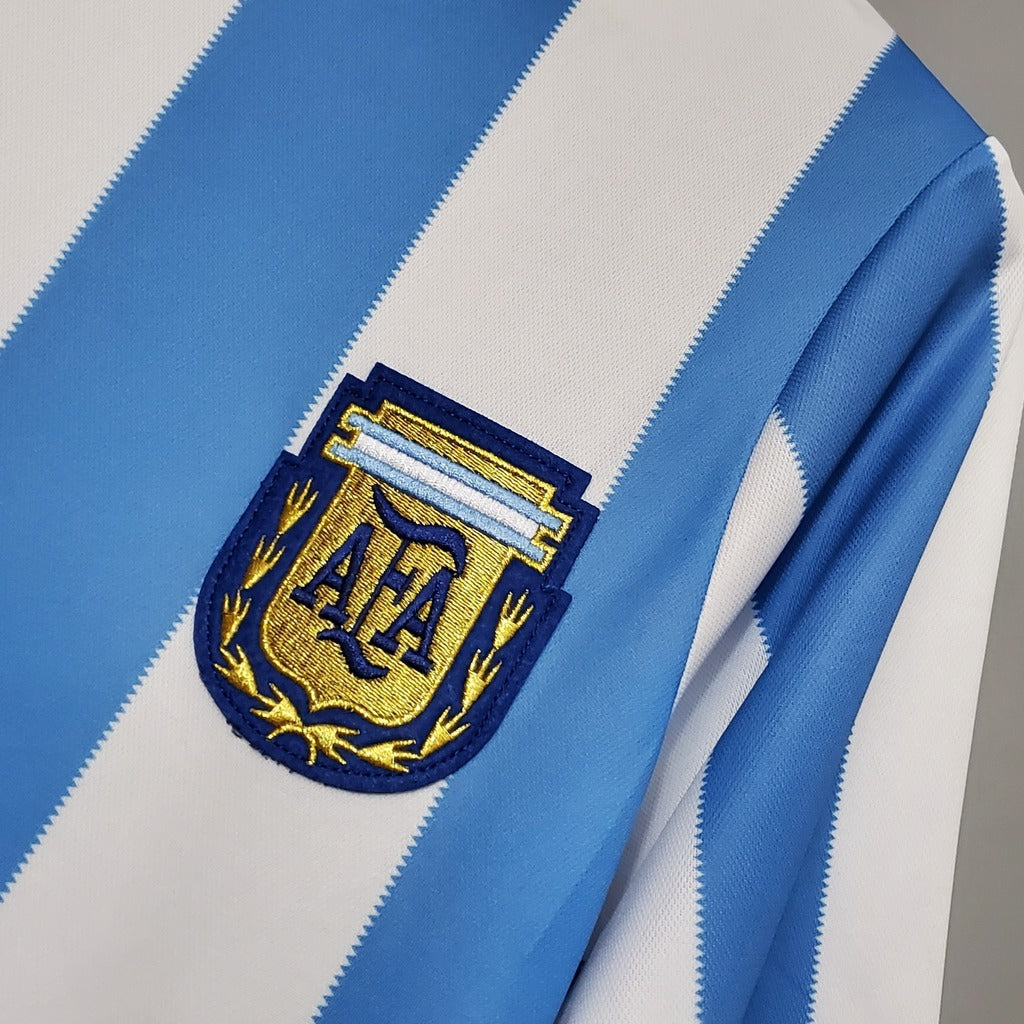 Camiseta RETRO - MARADONA - ARGENTINA 1986 Local - MANGA CORTA + Envío Gratis