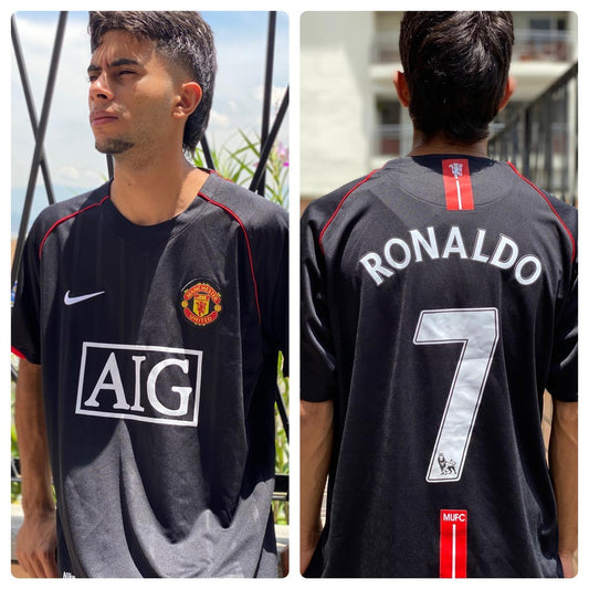 Camiseta RETRO - RONALDO - MANCHESTER UNITED 2007/08 Visitante - MANGA CORTA + Envío Gratis