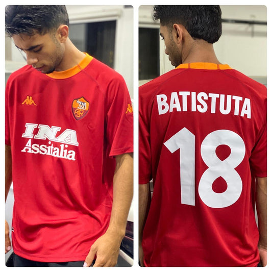 Camiseta RETRO - BATISTUTA - ROMA 2000/01 Local - MANGA CORTA + Envío Gratis