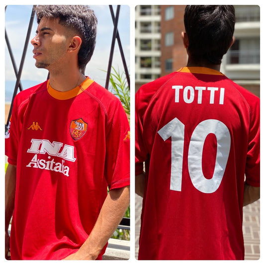 Camiseta RETRO -  TOTTI – ROMA Local – 2000/01 MANGA CORTA + Envío Gratis