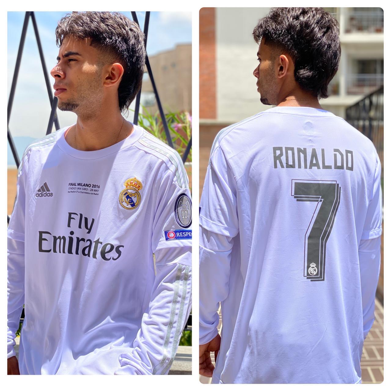 Camiseta RETRO -  RONALDO – REAL MADRID Local – 2015/16 MANGA LARGA + Envío Gratis