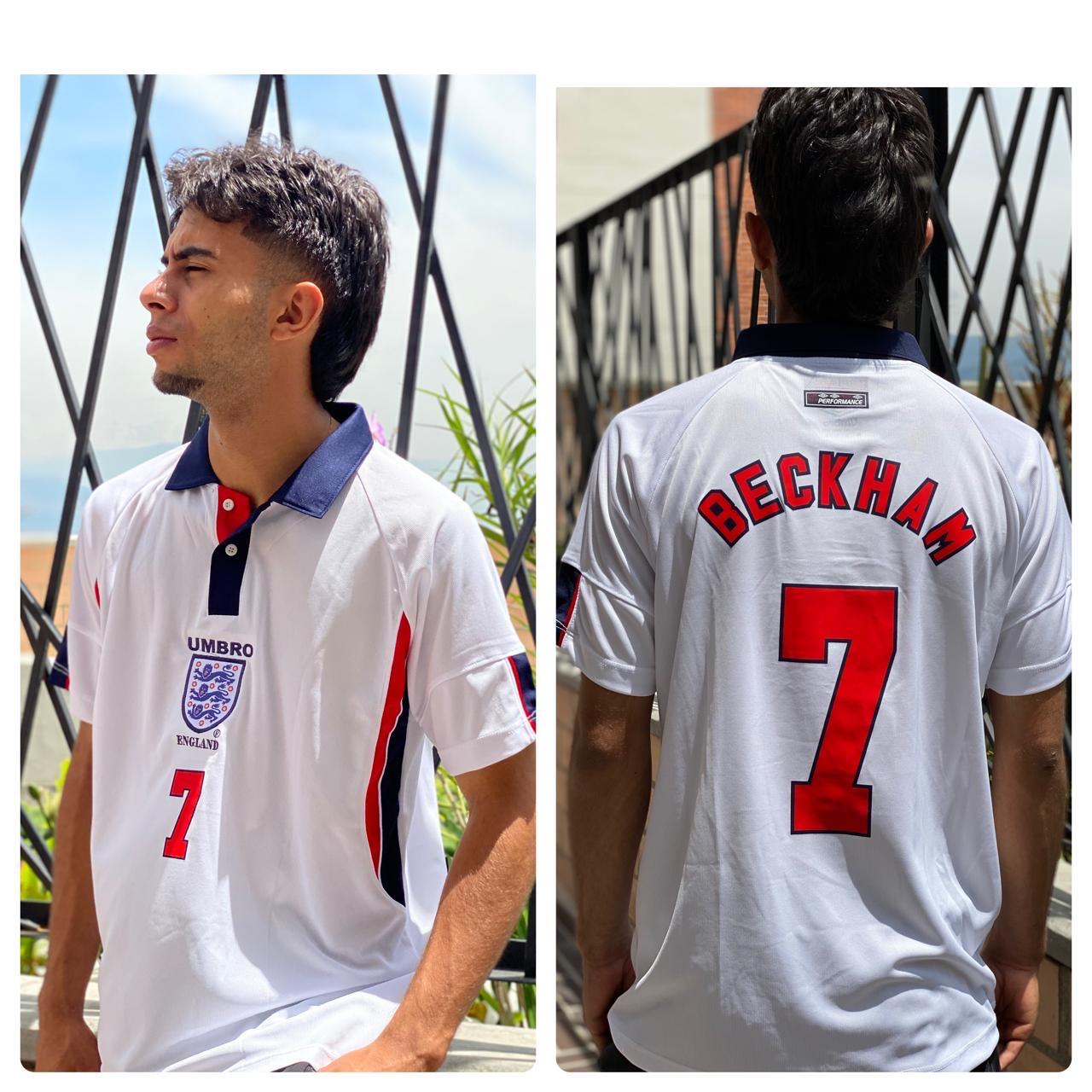 Camiseta RETRO -  BECKHAM – INGLATERRA Local – 1998 MANGA CORTA + Envío Gratis