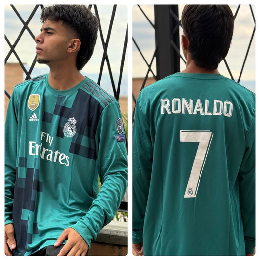 Camiseta RETRO - RONALDO – REAL MADRID 3ra equipación – 2017/18 MANGA LARGA + Envío Gratis