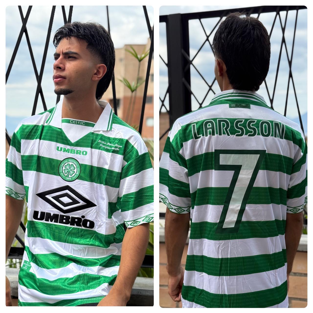 Camiseta RETRO -  LARSSON – CELTIC Local – 1998/99 MANGA CORTA + Envío Gratis