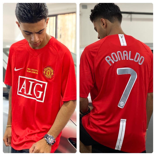 Camiseta RETRO - RONALDO - MANCHESTER UNITED 2007/08 Local - MANGA CORTA + Envío Gratis