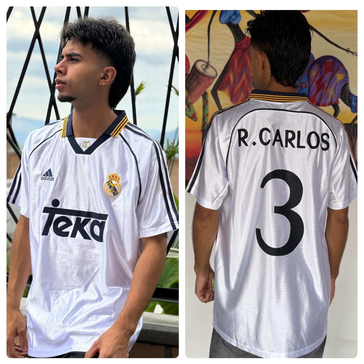 Camiseta RETRO -  R. CARLOS – REAL MADRID Local – 1999/00 MANGA CORTA + Envío Gratis