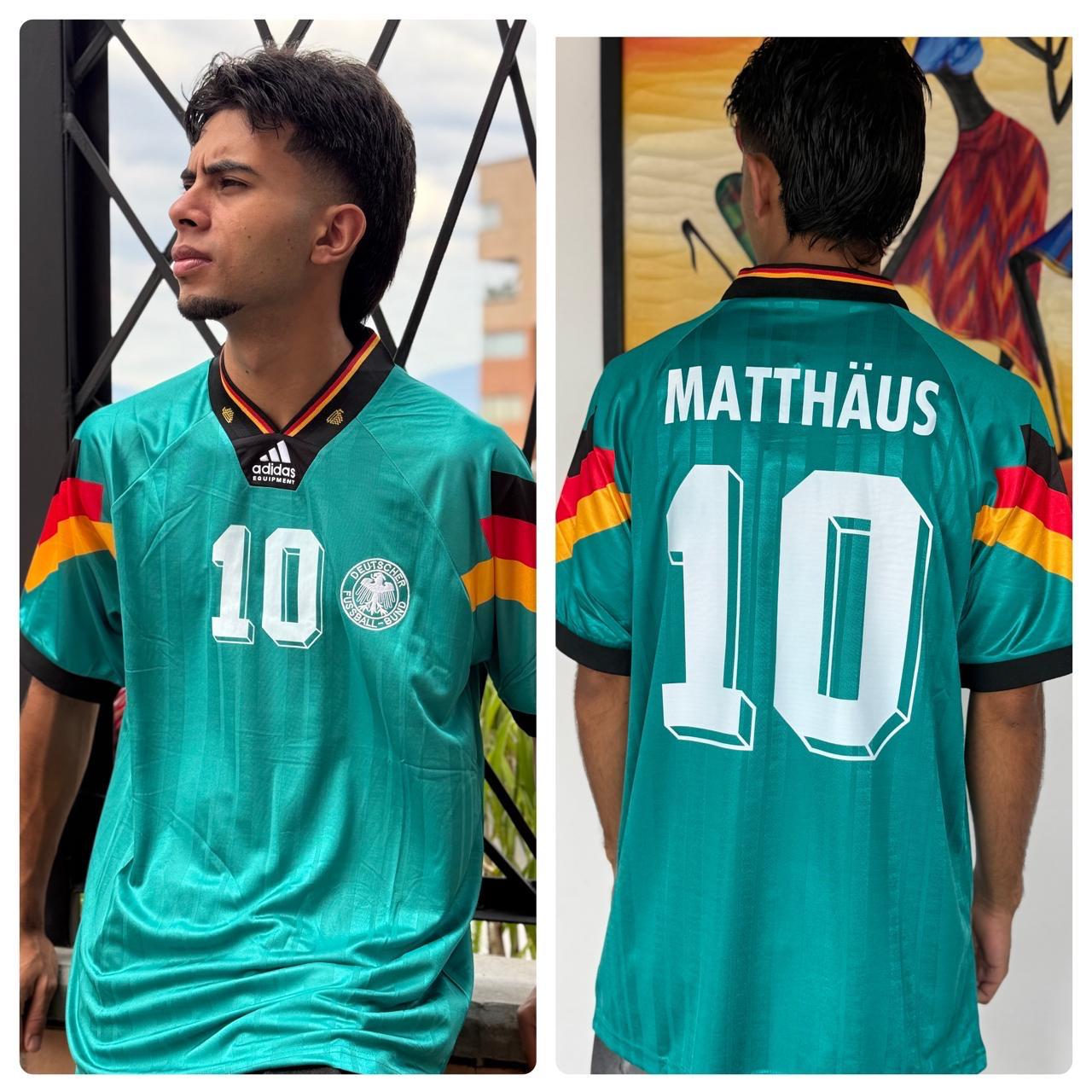 Camiseta RETRO - MATTHAÜS – ALEMANIA Visitante – 1992 MANGA CORTA + Envío Gratis
