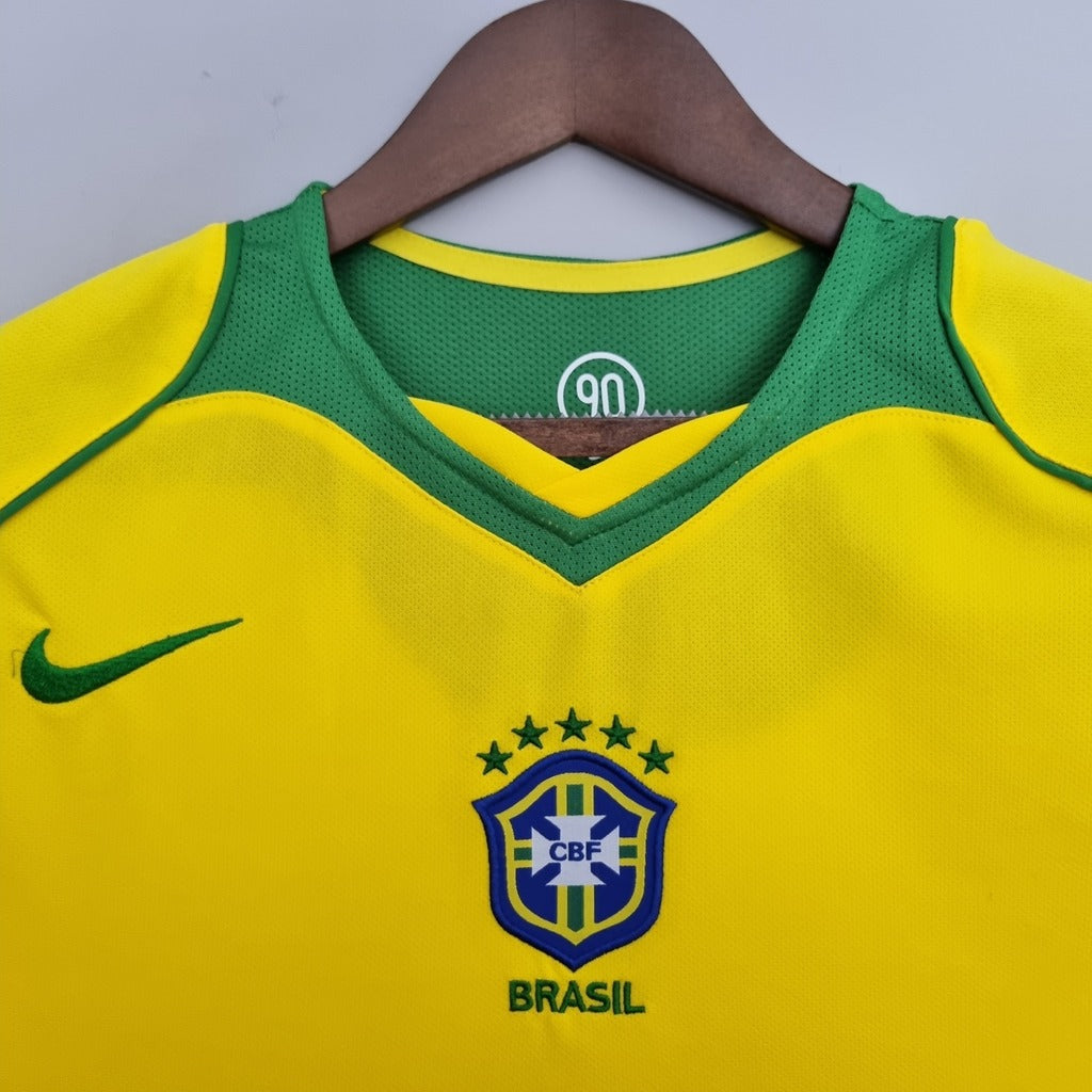 Camiseta RETRO - RONALDINHO - BRASIL 2004/05 Local - MANGA CORTA + Envío Gratis