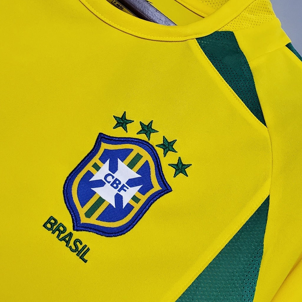 Camiseta RETRO -  RONALDINHO – BRASIL Local – 2002 MANGA CORTA + Envío Gratis